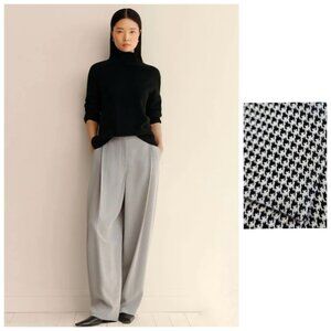 Lafayette 148 Fluid Houndstooth Jacquard Cooper Pleated Barrel Leg Ankle Pant 12